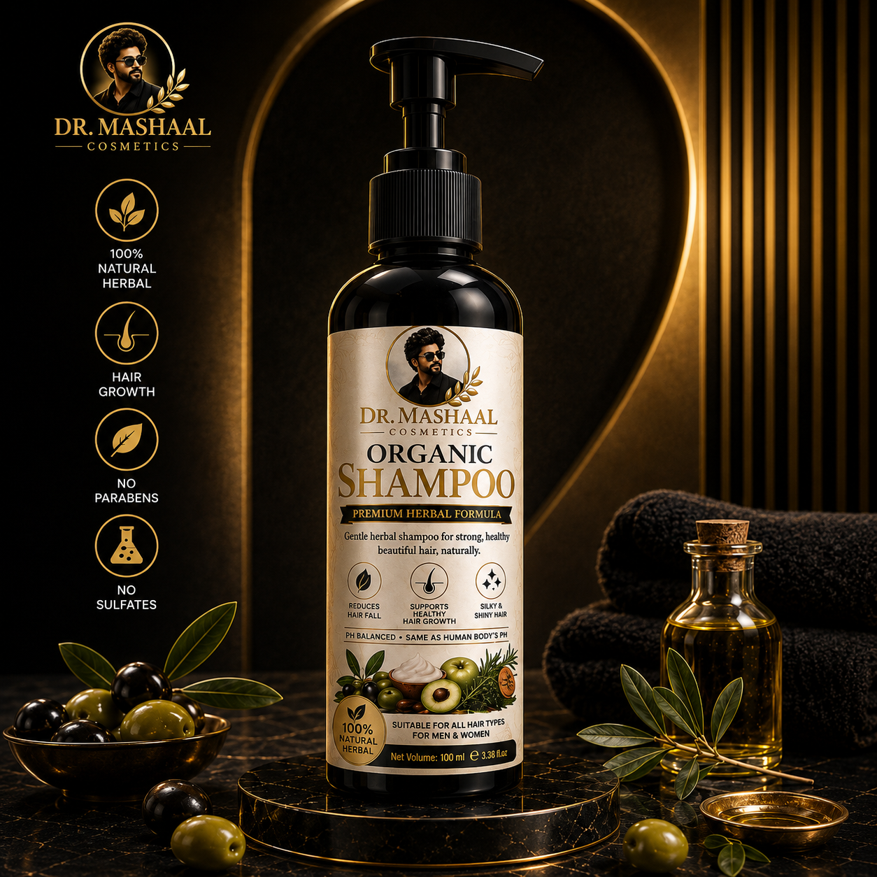 Dr. Mashaal Organic Shampoo | Herbal Hair & Scalp Care