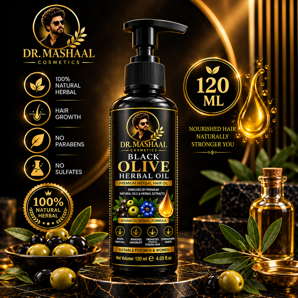 Dr. Mashaal Black Olive Hair Oil | 120ml